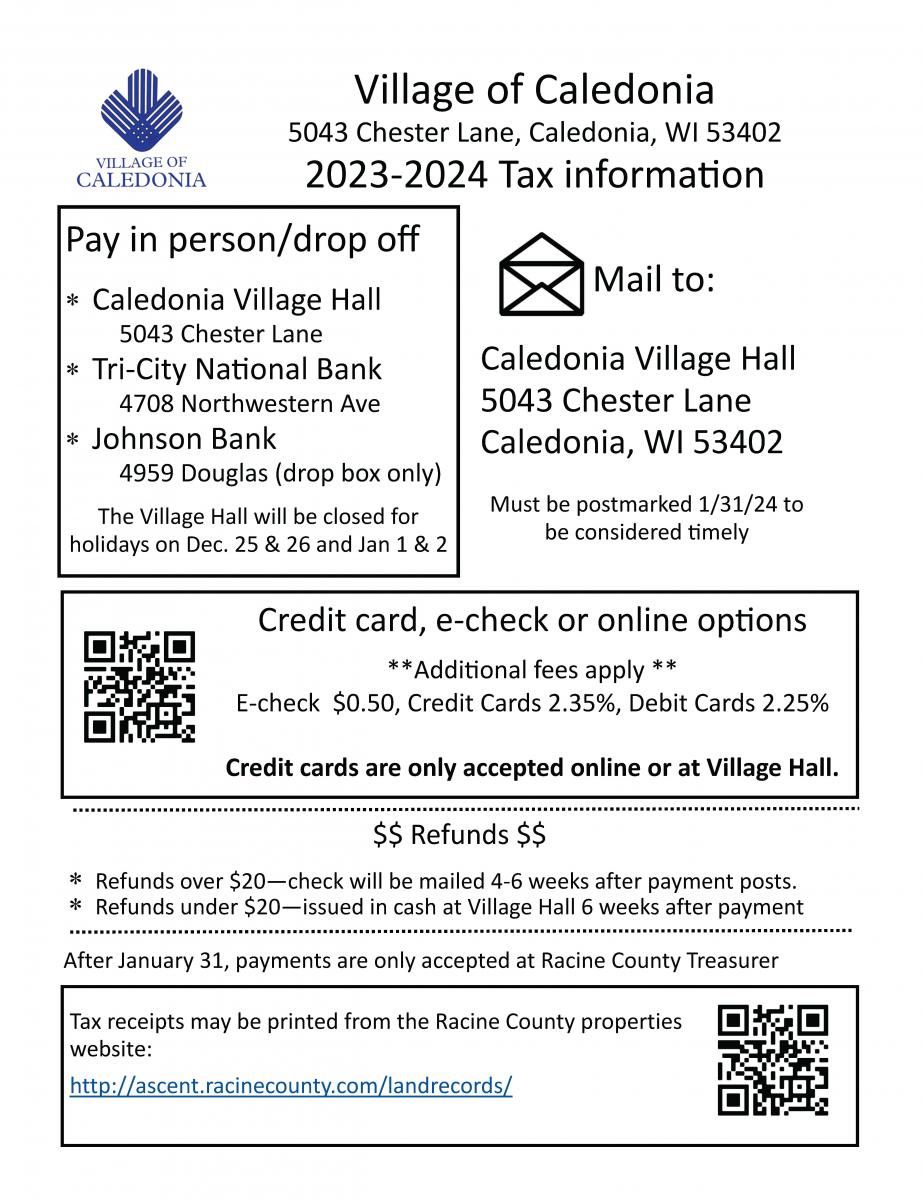 Property Taxes Village of Caledonia